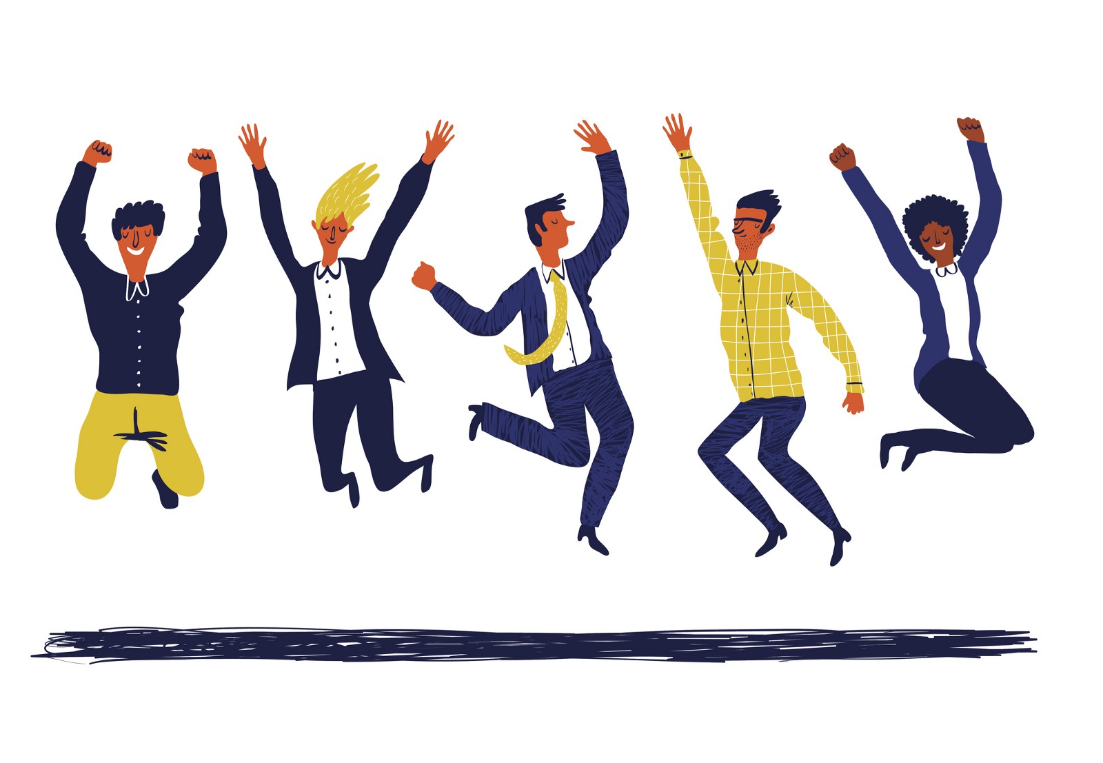 illustration of people jumping for joy