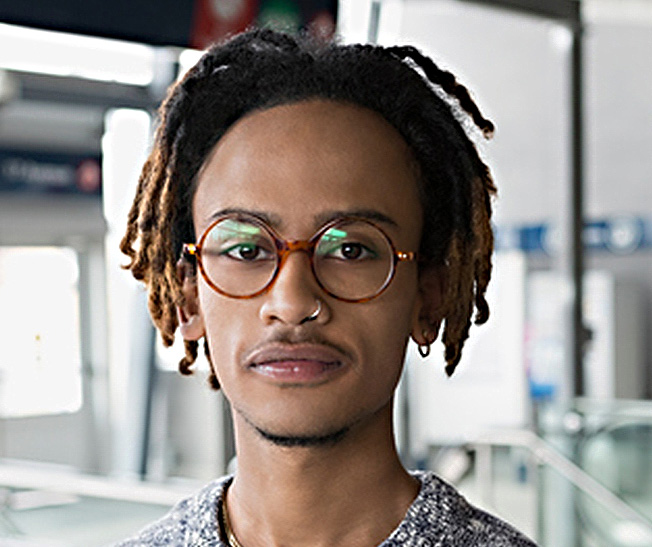 young man with glasses
